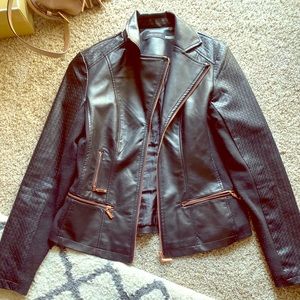 Black Ivanka Trump Leather Jacket
